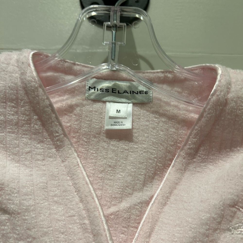 Miss Elaine Pink Long Sleeve Robe Size M - Picture 2 of 7